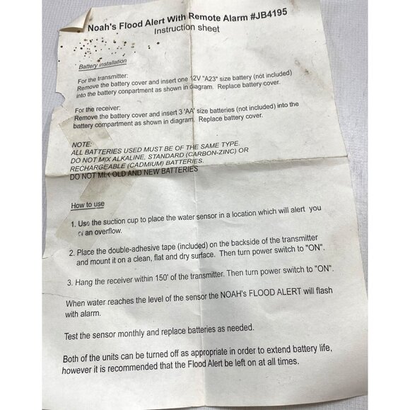 Noahs Flood Alert With Remote Alarm #JB4195 - Picture 4 of 8